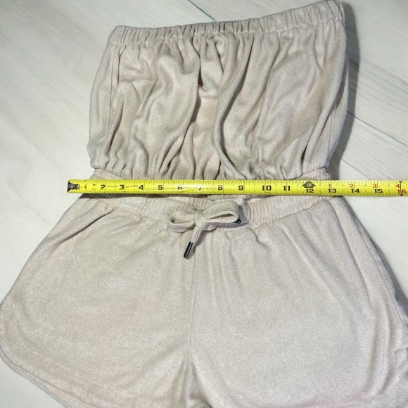 Ron Jon Surf Shop Strapless Beige Terry Cloth Romper size S - Picture 7 of 13